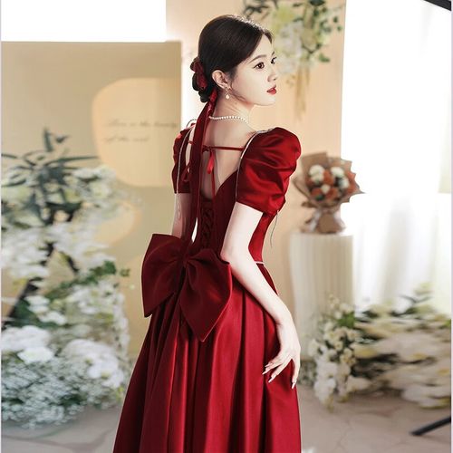丽佰昕敬酒服新娘订婚连衣裙日常可穿简单气质高端领证登记小礼服回门